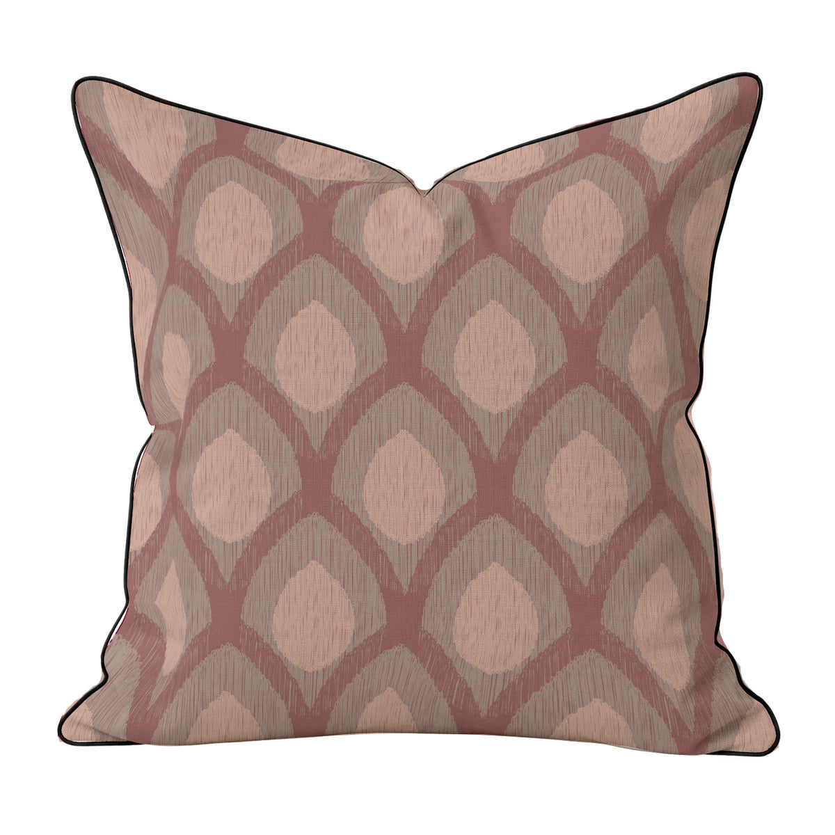 Velvet & Cotton Cushion  - Peacock Feathers (Muted)