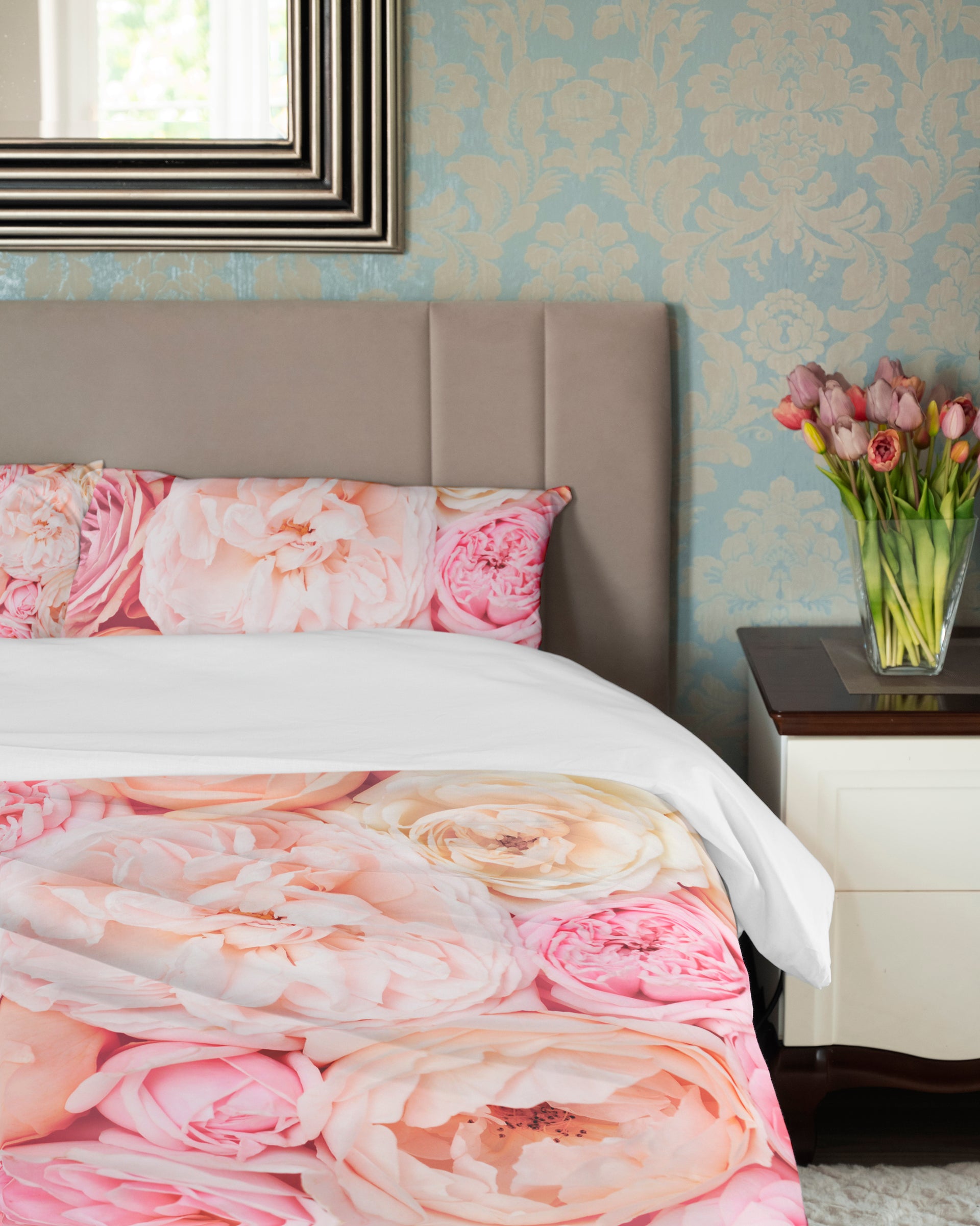 Duvet Cover Set - Floral Peonies Pastel
