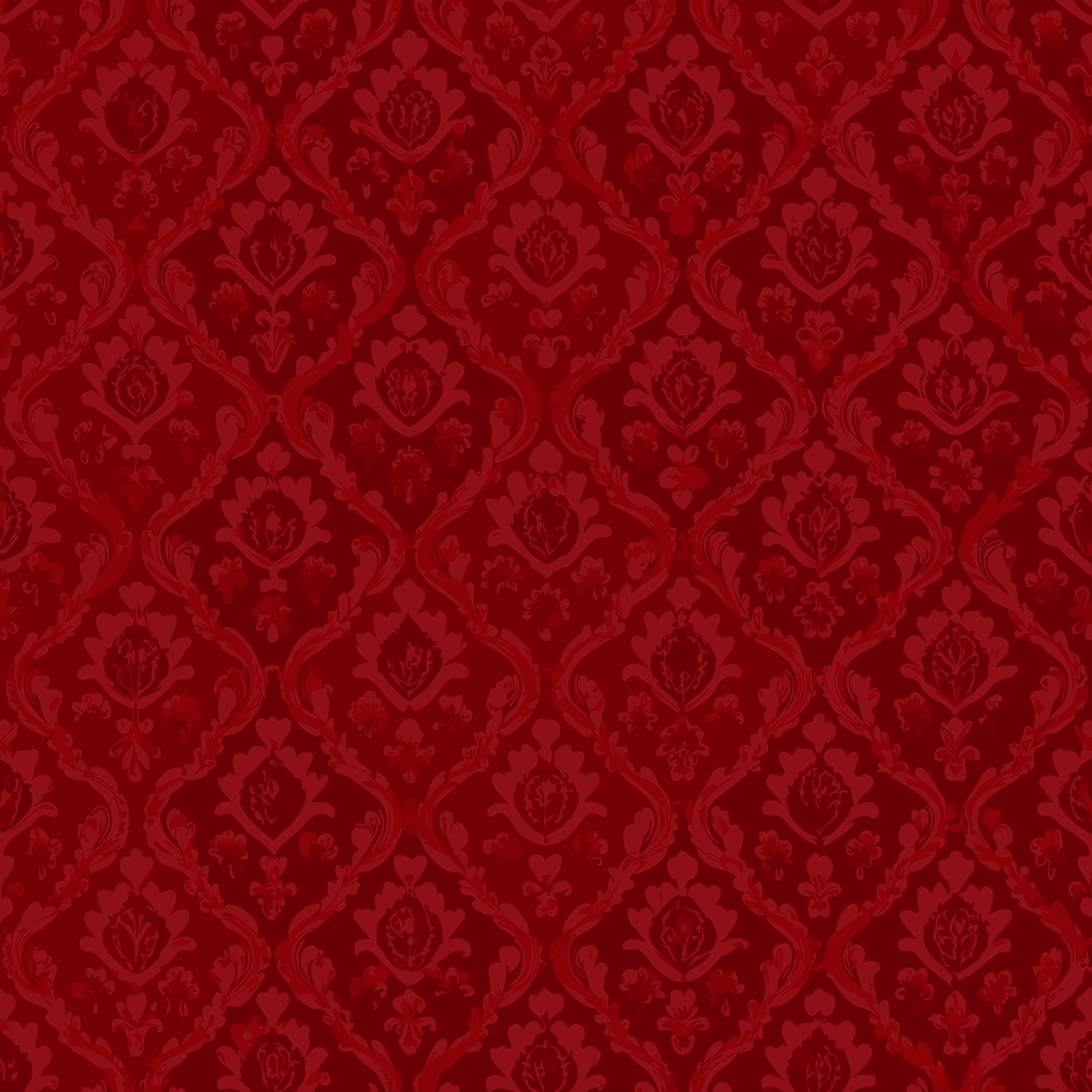 Velvet & Cotton Cushion  - Maroon Damask