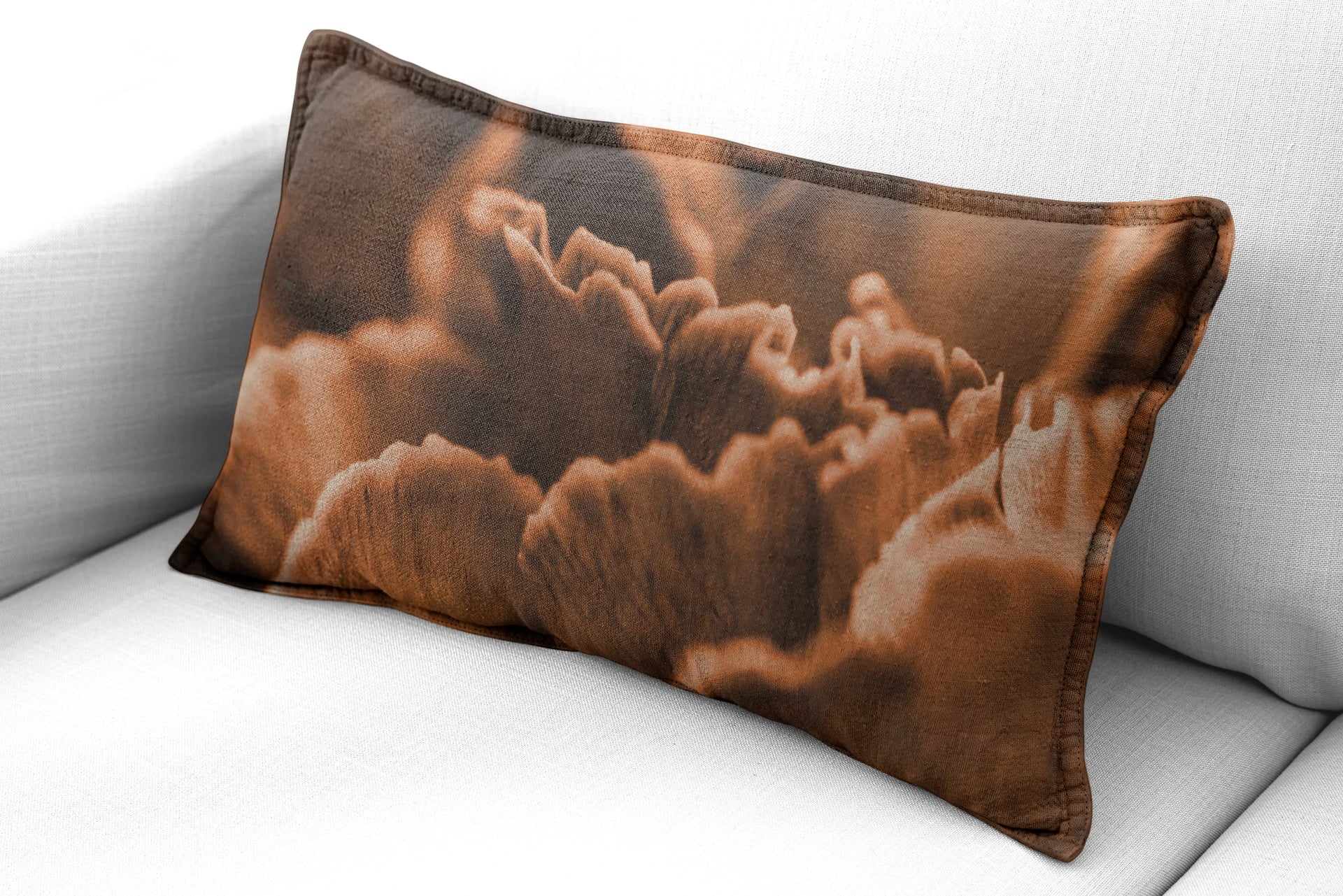 Luxe Rectangular Cushion  - Terracotta mushroom