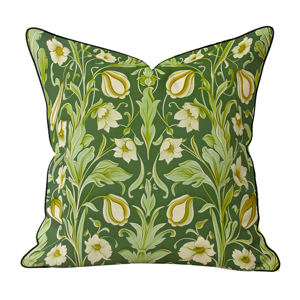 Velvet & Cotton Cushion  - Tulips & Jasmine