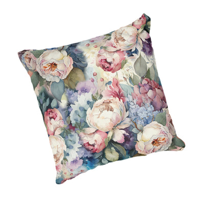 Scatter Cushion - Classic Floral With Pink, Light Beige & Blue V1