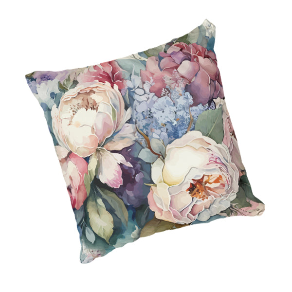 Scatter Cushion - Classic Floral With Pink, Light Beige & Blue V2