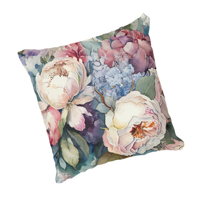 Scatter Cushion - Classic Floral With Pink, Light Beige & Blue V2