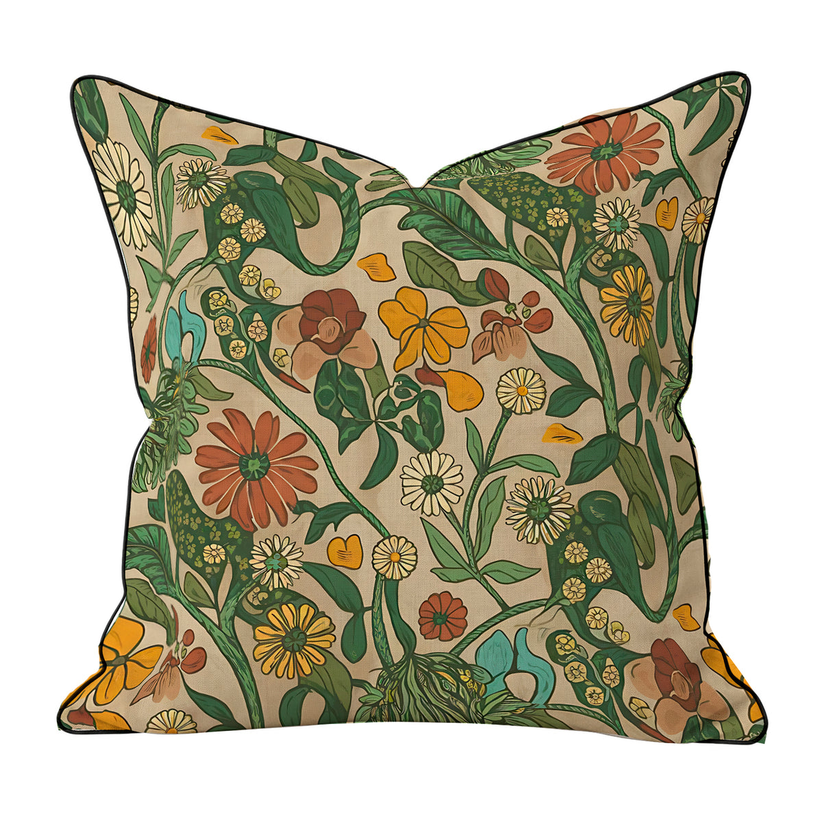 Velvet & Cotton Cushion  - Warm Autumn