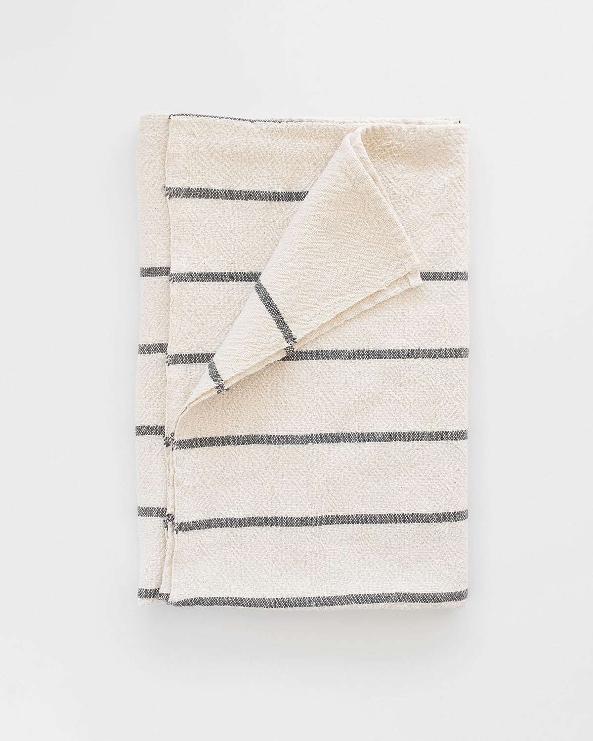 BHW - Large Country Towel - Stripes Throughout - Charcoal