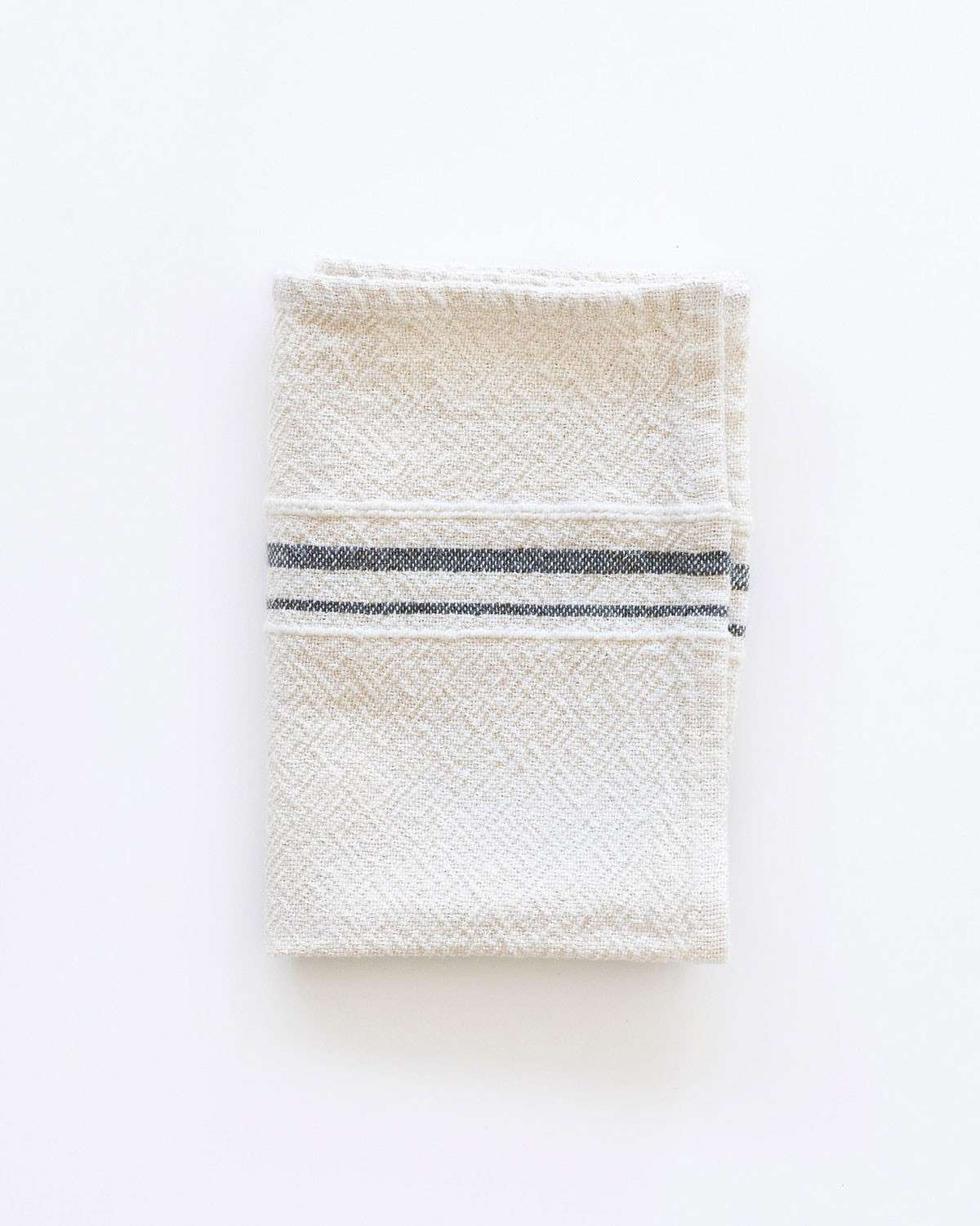 BHW - Small Country Towel - Variegated Stripes - Charcoal