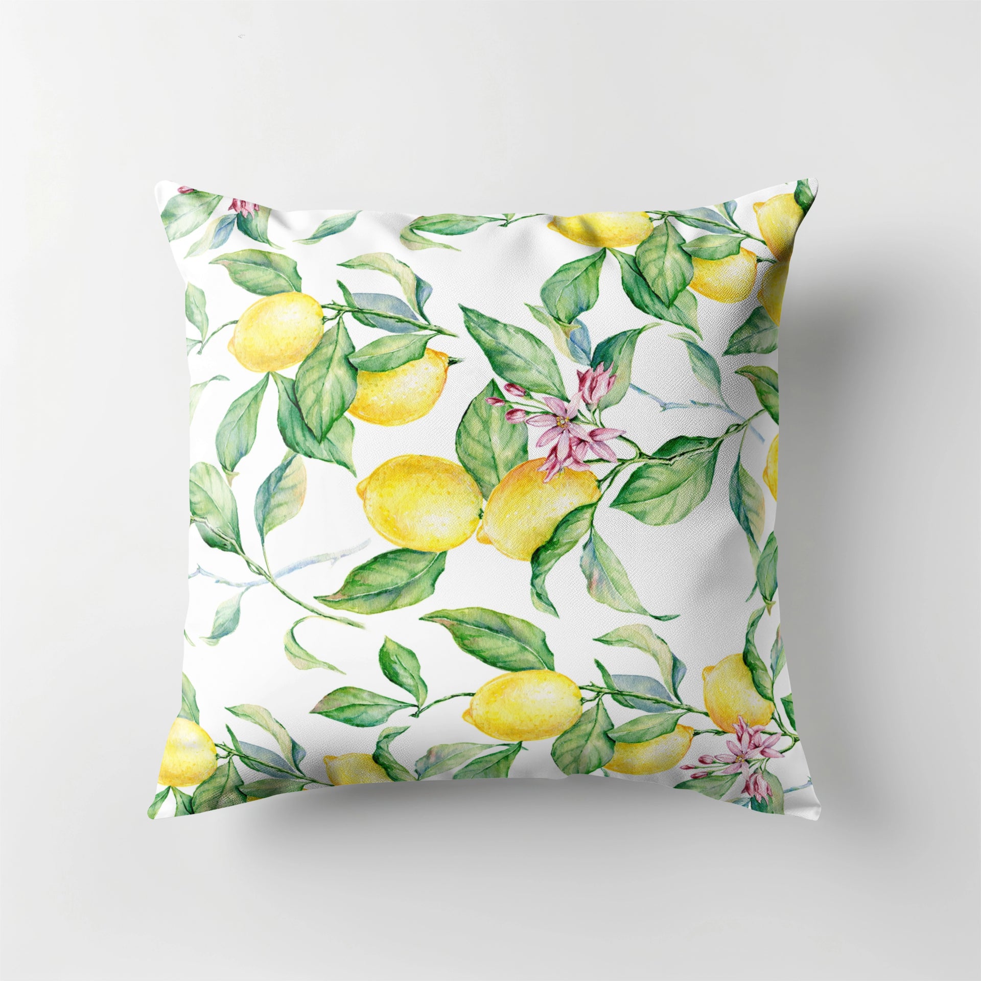 Scatter Cushion  - Lemons and leaves pattern