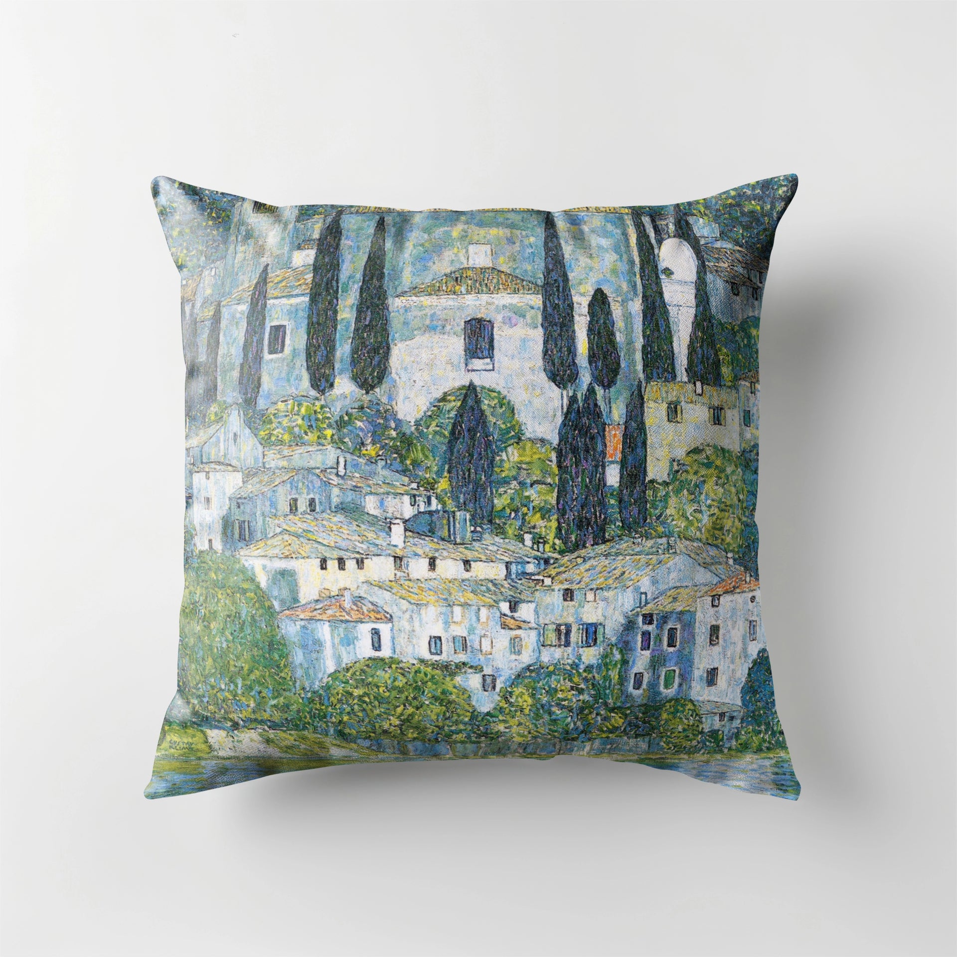 Scatter Cushion  -  Kirche in Cassone - Gustav Klimt (1913)
