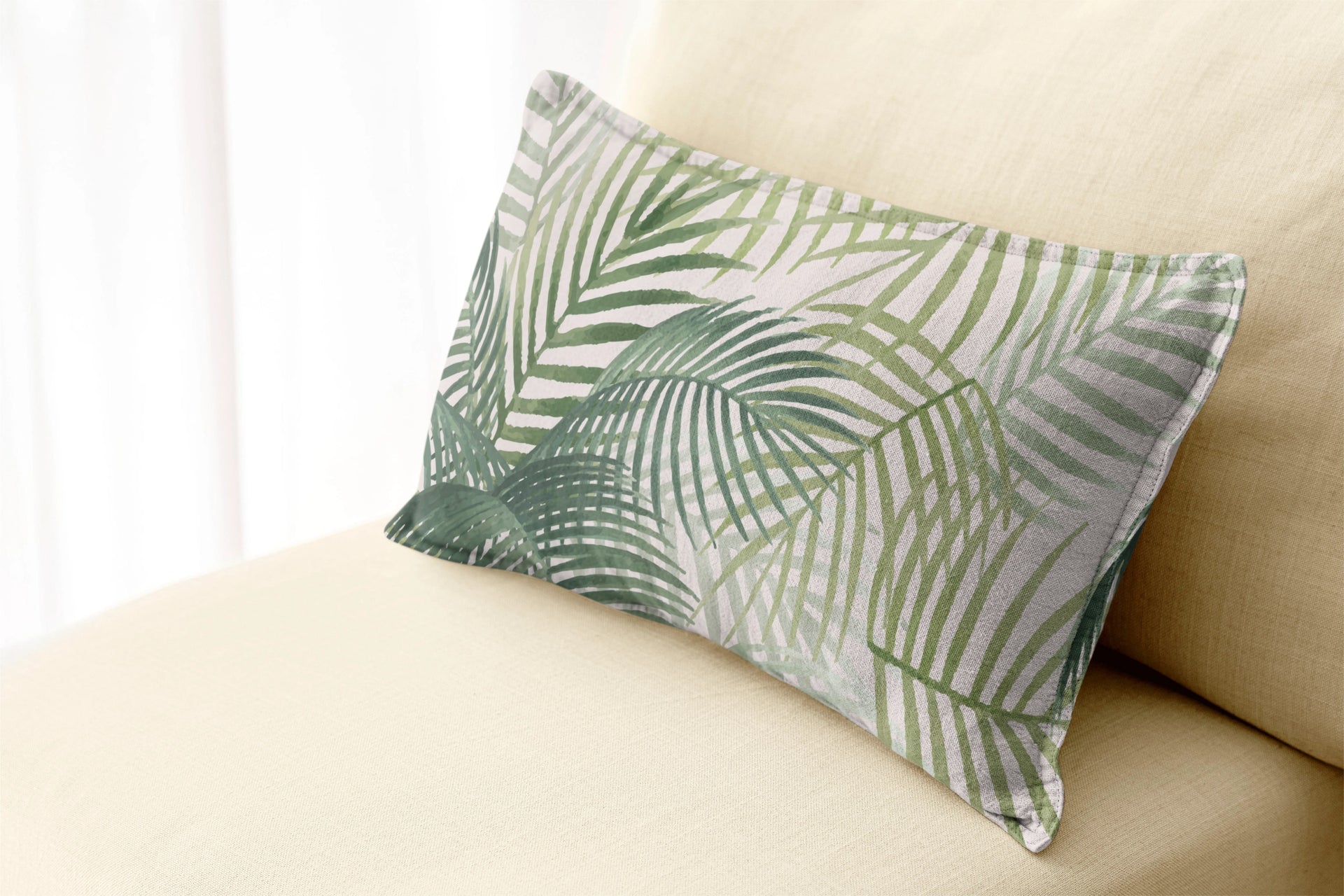 Scatter Cushion  -  Palm Leaves Rectangular
