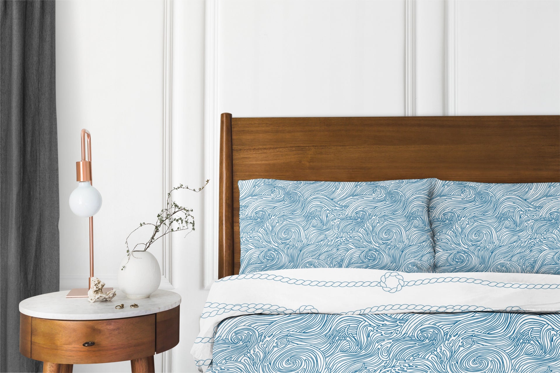 Reversible Duvet Cover Set - Nautical Blue