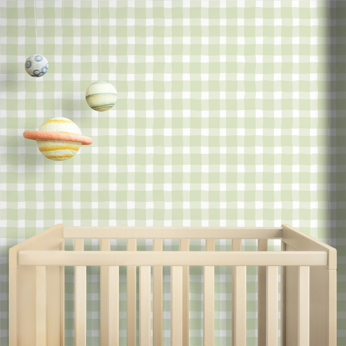 Wallpaper - Light Green Gingham