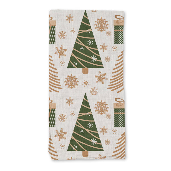 Napkin Set - Christmas Trees & Gifts with Bows