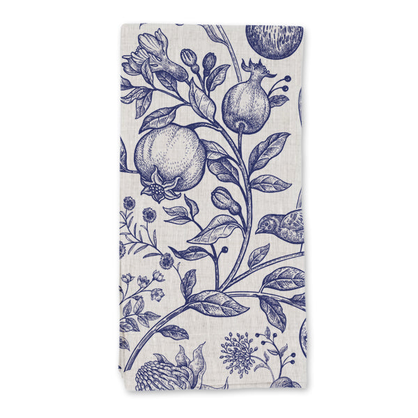 Single Napkin  -  Delft Blauw Exotic Flowers, Birds and Fruits