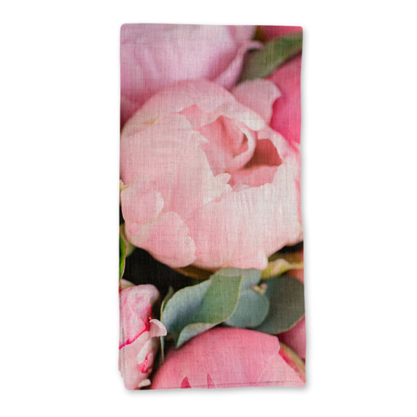 Single Napkin  - Blossoming Pink Peonies