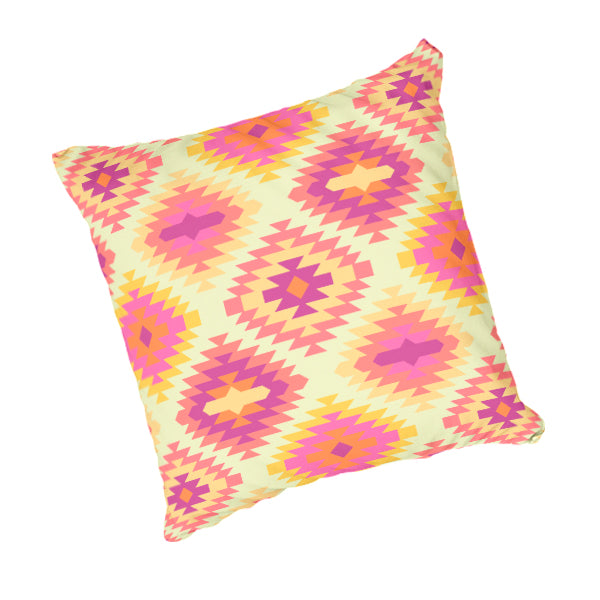 Scatter Cushion  -  Pink & Yellow Geometric