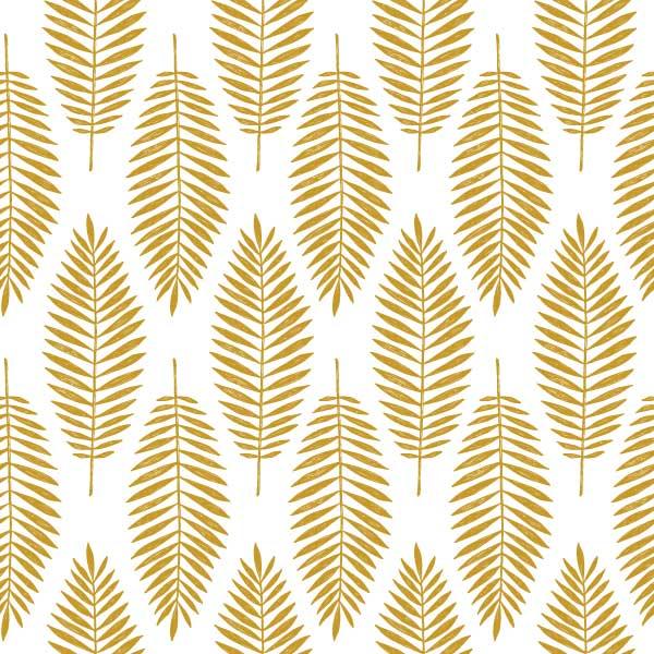 Golden Tropical leaves pattern print