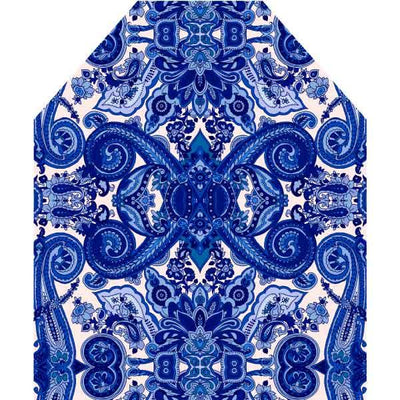 Printed Apron - Delft Blue - LAPERLE