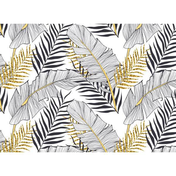 Banana & Golden Palm Leaf print