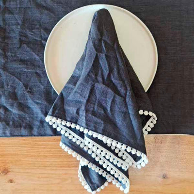 Napkin Set of Two - Charcoal - LAPERLE