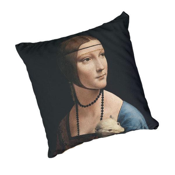 Scatter Cushion depicting The Lady with an Ermine(Leonardo da Vinci)