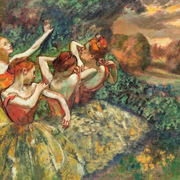 Scatter Cushion depicting Four Dancers by Edgar Degas (ca. 1899) print