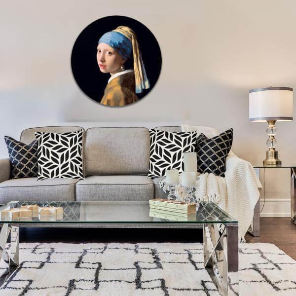 Girl With the Pearl Earring (Vermeer) circular canvas