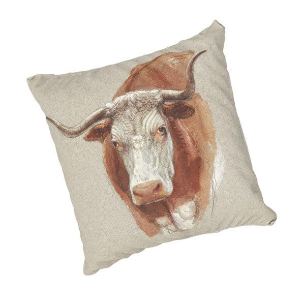 Scatter Cushion  - Head of a Cow or Ox -Samuel Colman (1871) - LAPERLE