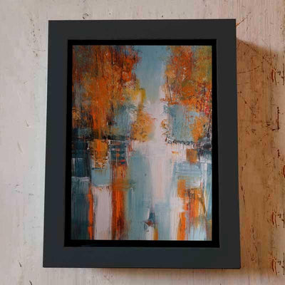 Canvas - Blue and Orange Abstract - LAPERLE