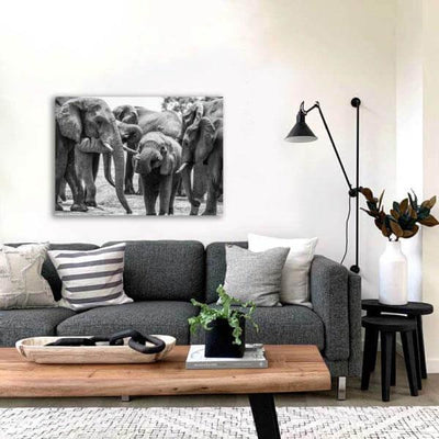 Printed Canvas Elephant Family
