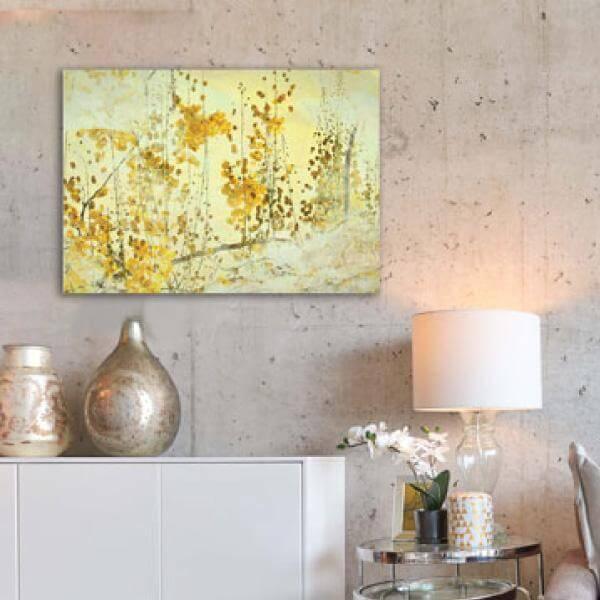 Printed Canvas Yellow Abstract