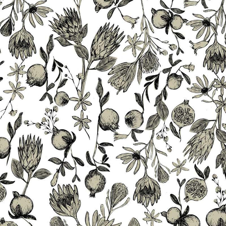 Scatter Cushion  - LAPERLE charcoal Fynbos Toile de Jouy
