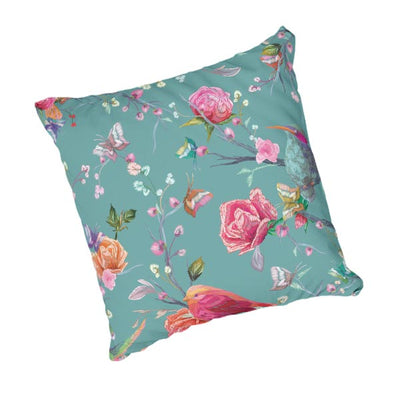 Scatter Cushion - Delicate Floral pattern - Turquoise