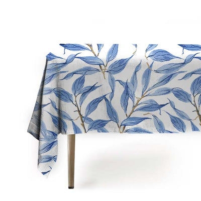 Tablecloth  - Blue leaves