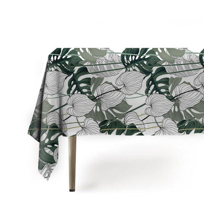 Tablecloth  -  Tropical green black and white - LAPERLE
