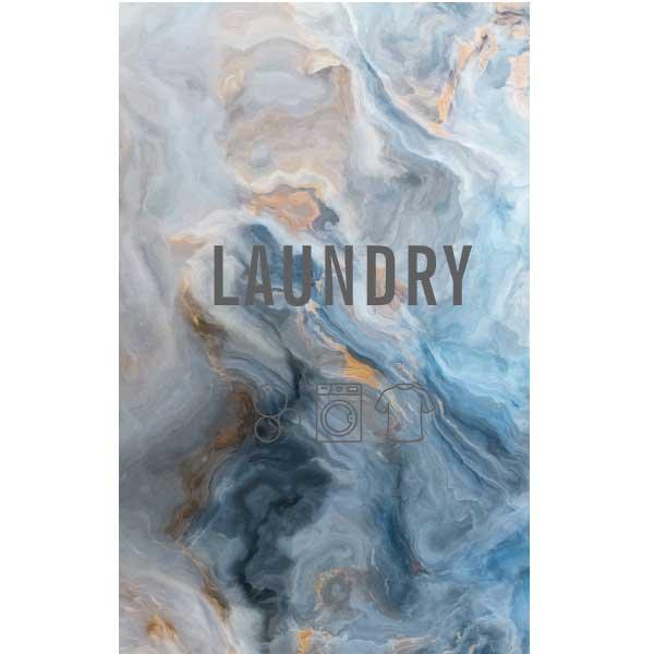 Blue Marbling laundry bag print