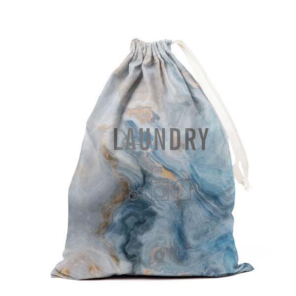 Blue Marbling laundry bag