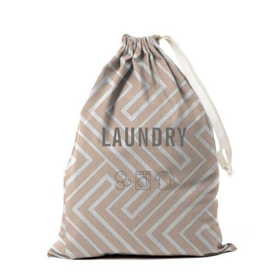 Beige Geometric pattern laundry bag