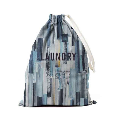 Blue abstract laundry bag