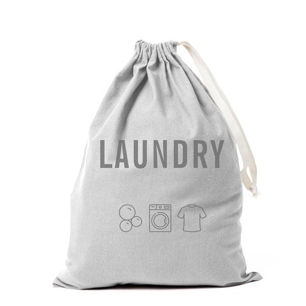 Plain white laundry bag