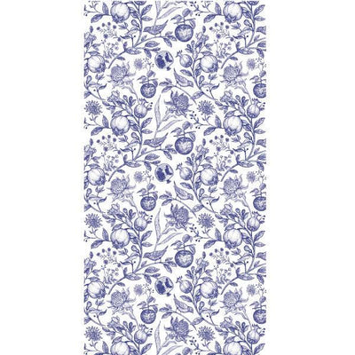 Delft blauw exotic flowers, birds and fruits print