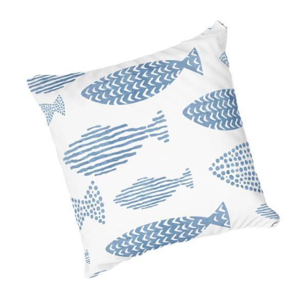 Light watercolor fishes scatter cushion