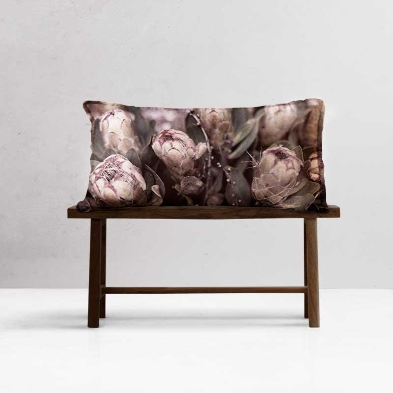 Luxe Rectangular Cushion  - Protea bundle - LAPERLE