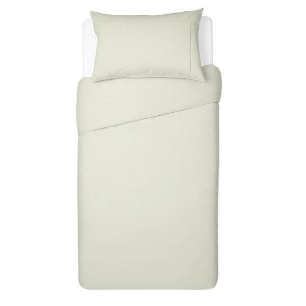 white duvet with pillow