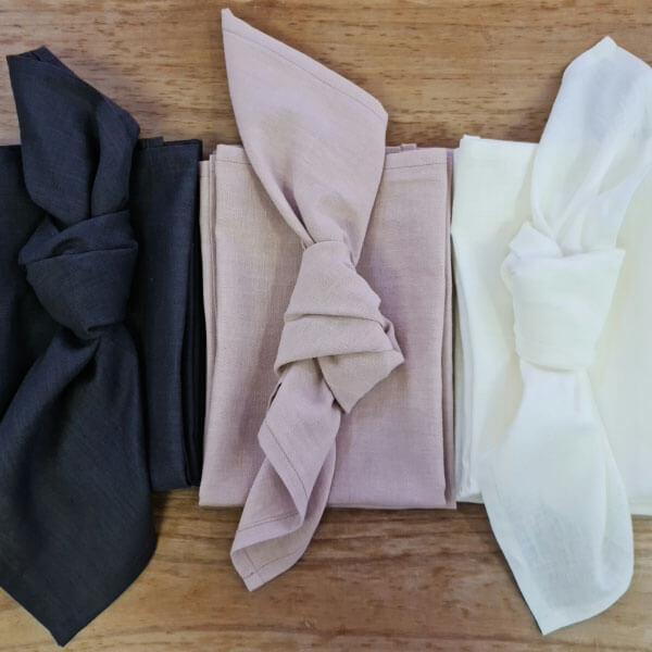 Napkin Set of Two - Charcoal - LAPERLE