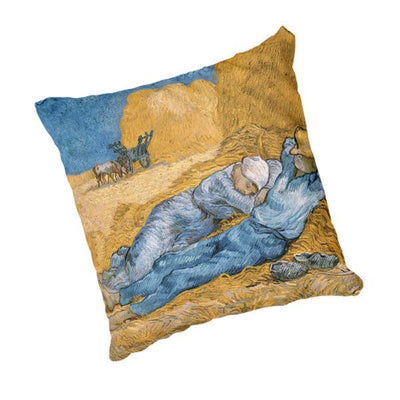 Scatter Cushion depicting Noon - Rest from Work - Vincent Van Gogh - (1890)