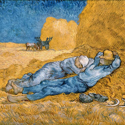 Scatter Cushion depicting Noon - Rest from Work - Vincent Van Gogh - (1890) print