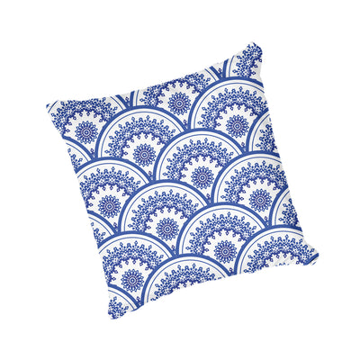Scatter Cushion  -  Delft Blue & White Mandala Pattern