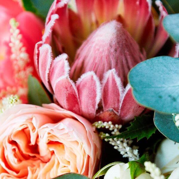 Pink Bouquet with Peonies & Roses print