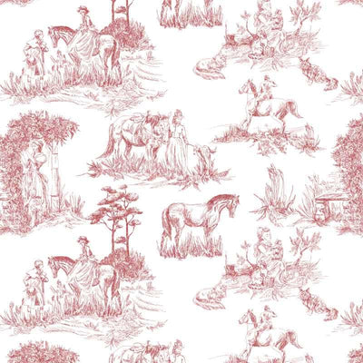 Scatter Cushion  - Romantic french red Toile de Jouy - LAPERLE